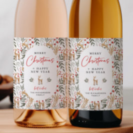 Nordische Weihnachtswein Flaschen Etikett Getränke