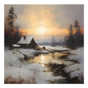 Nordische Winterlandschaft Fotodruck
