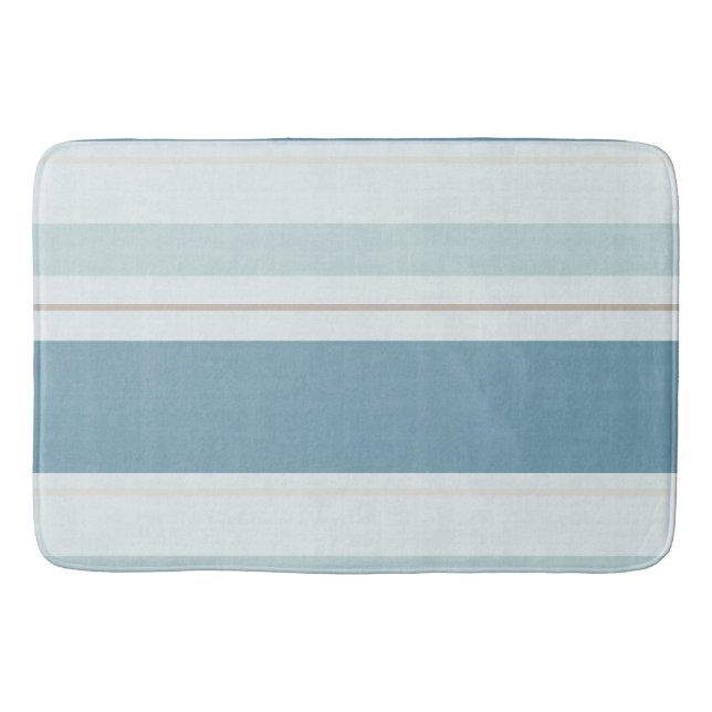 Nordischer Blaue Horizontstreifen Badematte (Vorderseite)