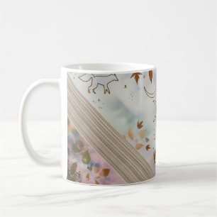 Nordischer Fuchs-Mond-und-Blätter-Strick-Kunst-Kla Kaffeetasse
