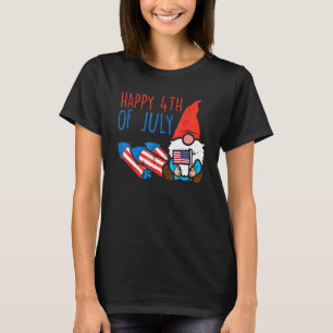 Nordischer Gnom Us Flagge Frohes 4. Juli Garten Pa T-Shirt