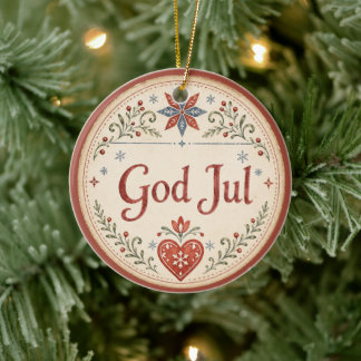 Nordischer Gott Jul | Norwegisches Weihnachten Keramik Ornament