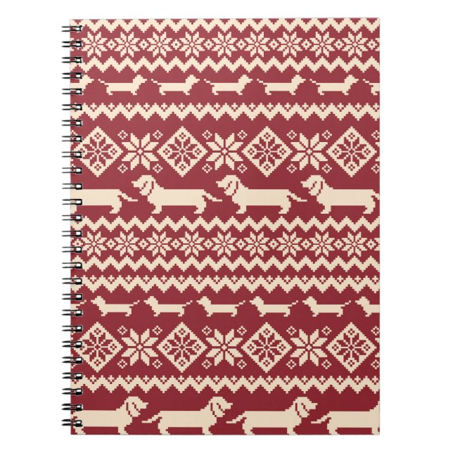 Nordischer Hund: Quirky Illustrationsmuster. Notizblock (Vorderseite)