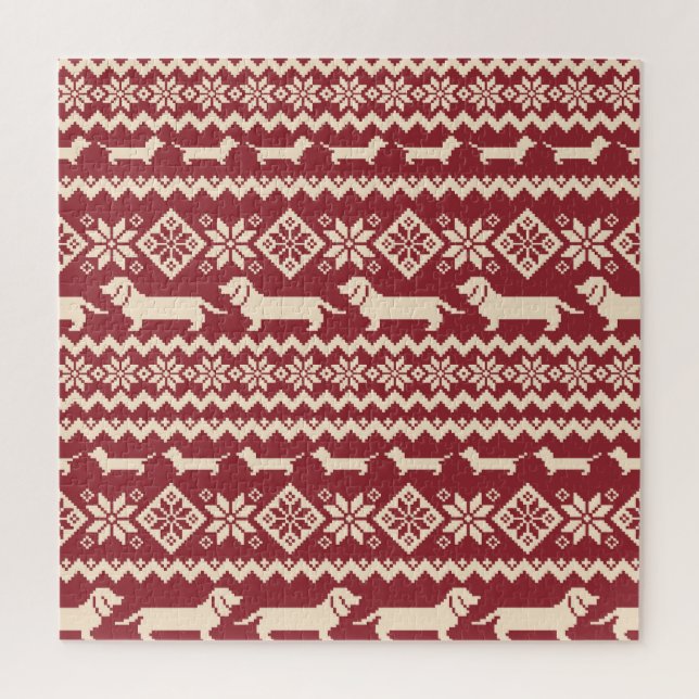 Nordischer Hund: Quirky Illustrationsmuster. Puzzle (Vertikal)