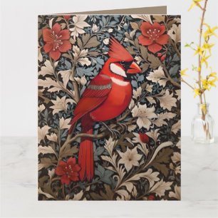 Nordischer Kardinal Bird William Morris Inspiriert Karte