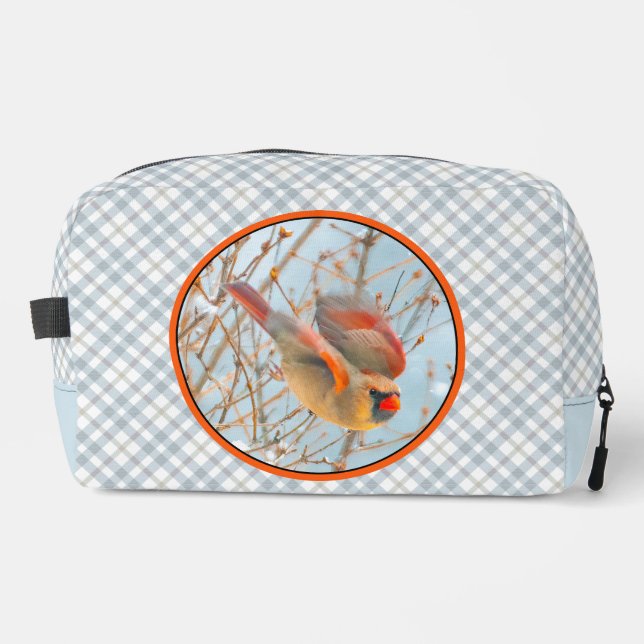 Nordischer Kardinal im Schnee Original Foto Waschbeutel (Vorderseite)