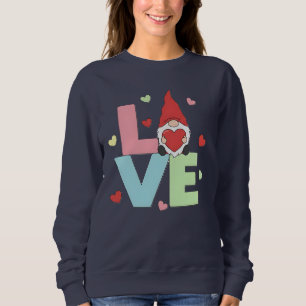 Nordischer Liebes-Gnom: Whimsical Pastel-Herz Sweatshirt