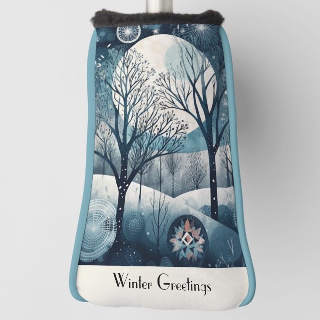 Nordischer Moonlit-Wald, kundenspezifisch Golf Headcover (Rotieren 90)