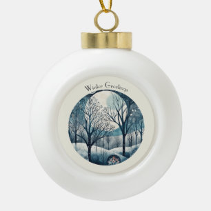 Nordischer Moonlit-Wald, kundenspezifisch Keramik Kugel-Ornament