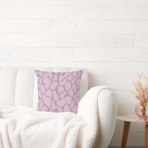 Nordischer Pastell-Pink-Grau-Giraffen-Fleck-Muster Kissen