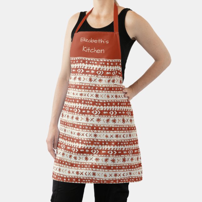 Nordischer Pullover Muster Individueller Name Feie Schürze (InSitu)