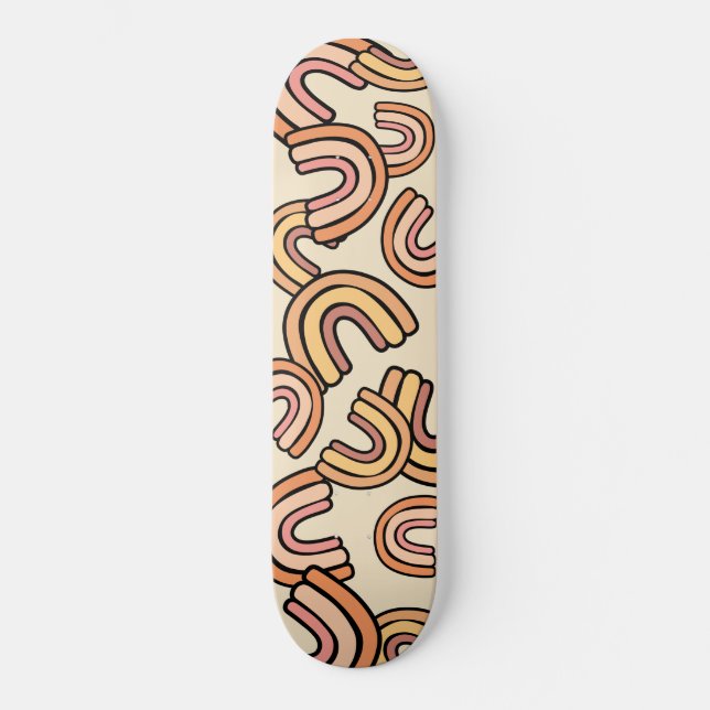 Nordischer Regenbogen Bohemische Regenboote Neutra Skateboard (Vorderseite)