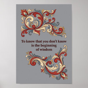 Nordischer Rosemaling Poster, Weisheitszitat Wandk Poster