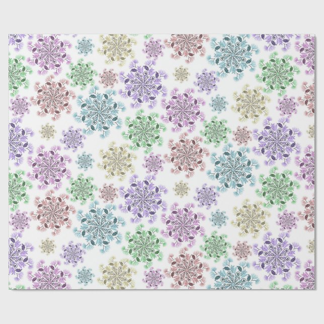 Nordischer Schneegarten  Geschenkpapier (Flach)