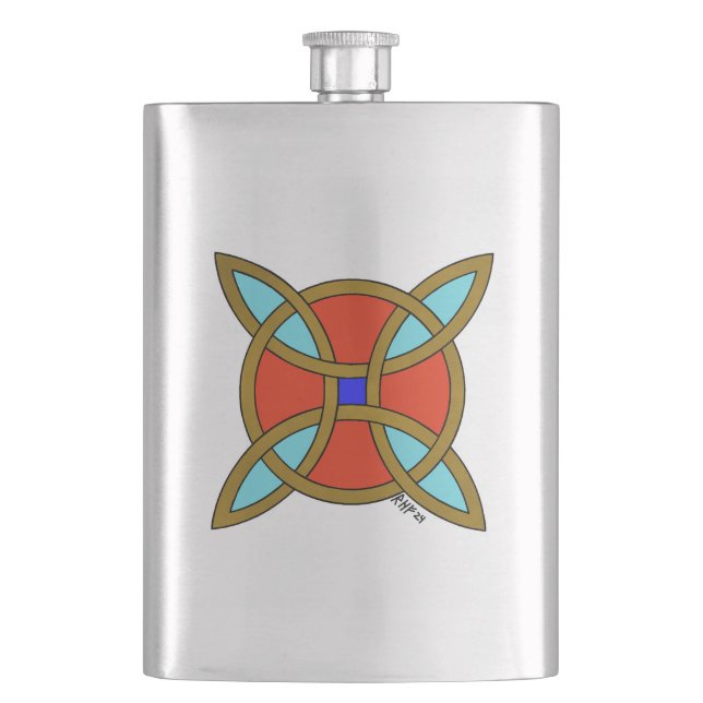 Nordischer Schutz vor Hexerei oder Hexenknochen Flachmann (Vorderseite)