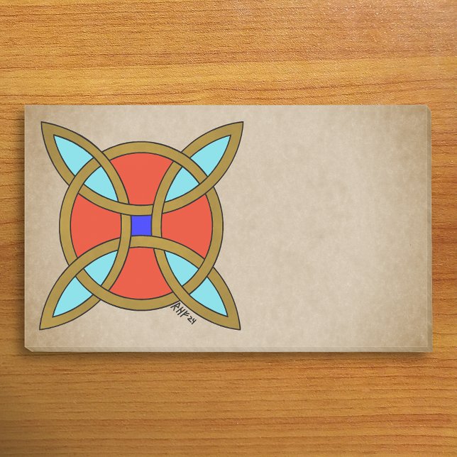 Nordischer Schutz vor Hexerei oder Hexenknochen Post-it Klebezettel (Nordic Protection from Witchcraft or Witch's Knot Post-it Notes on Desk)