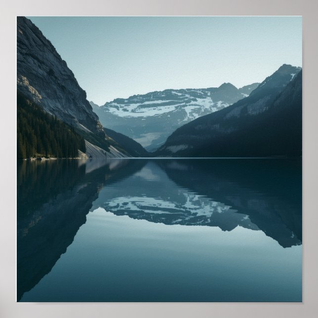 Nordischer See Reflexion Poster (Vorne)