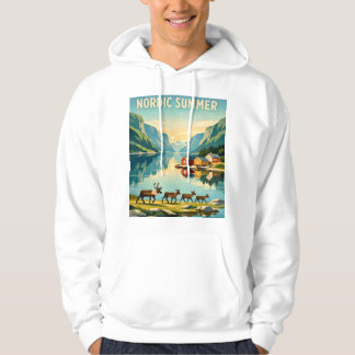 Nordischer Sommer – Vintage Skandinavische Fjordre Hoodie
