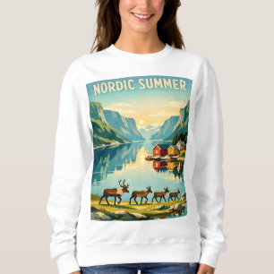 Nordischer Sommer – Vintage Skandinavische Fjordre Sweatshirt