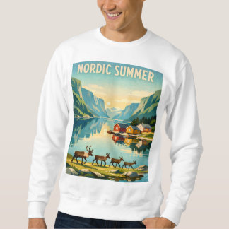 Nordischer Sommer – Vintage Skandinavische Fjordre Sweatshirt