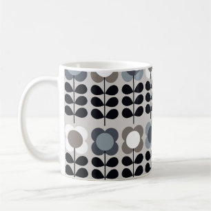 Nordischer Stil, abstraktes Blumenmuster. Kaffeetasse