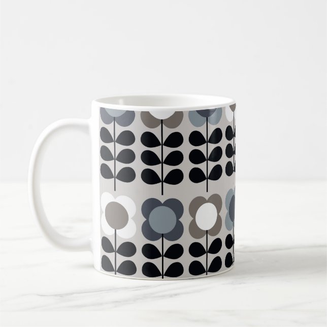 Nordischer Stil, abstraktes Blumenmuster. Kaffeetasse (Links)
