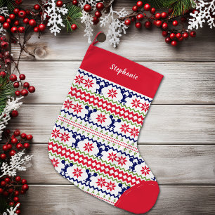 Nordischer Stil Cheerleader Muster Weihnachten Großer Weihnachtsstrumpf