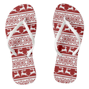 Nordischer Weihnachtsskandinavischer Rentier Flip Flops