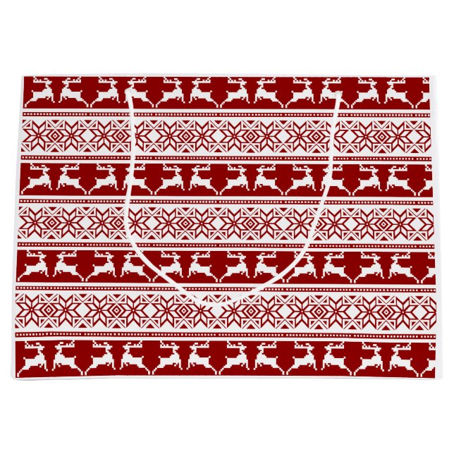 Nordischer Weihnachtsskandinavischer Rentier Große Geschenktüte (Vorderseite)