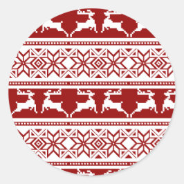 Nordischer Weihnachtsskandinavischer Rentier Runder Aufkleber