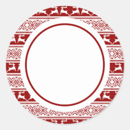 Nordischer Weihnachtsskandinavischer Rentier Runder Aufkleber