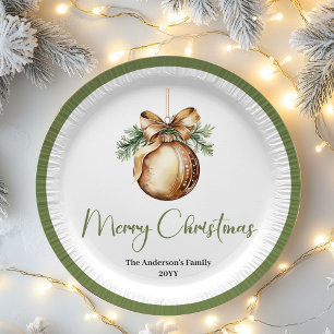 Nordischer Weihnachtsstil Personalisierter Familie Pappteller