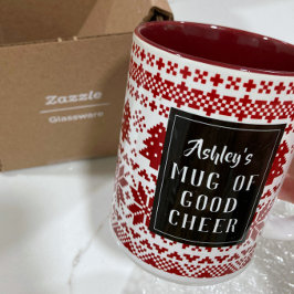 Nordischer Weihnachtssüßer Personalisiert Zweifarbige Tasse