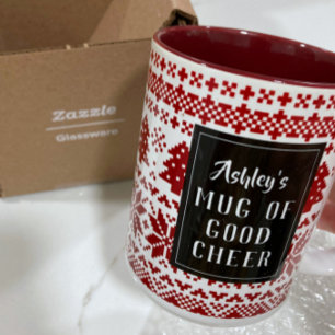 Nordischer Weihnachtssüßer Personalisiert Zweifarbige Tasse