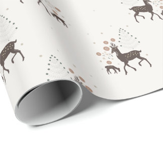 Nordischer Winterwaldhirsche Geschenkpapier