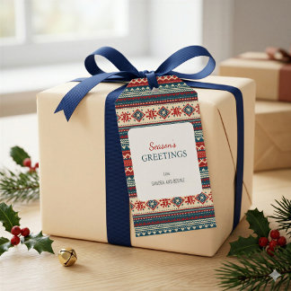 Nordisches Fair-Isle-Christmas-Geschenk-Tag Geschenkanhänger