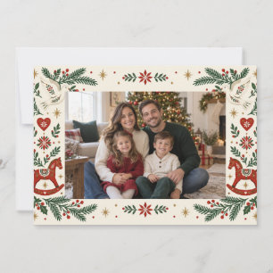 Nordisches Familien-Weihnachtsfoto Karte