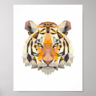 Nordisches geometrisches Tigerdesign Poster