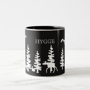 Nordisches Hygge mit waldreichen Silhouetten Schwa Zweifarbige Tasse