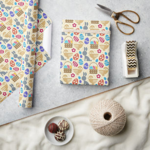 Nordisches Oster-Verpackungspapier Frühling Geschenkpapier