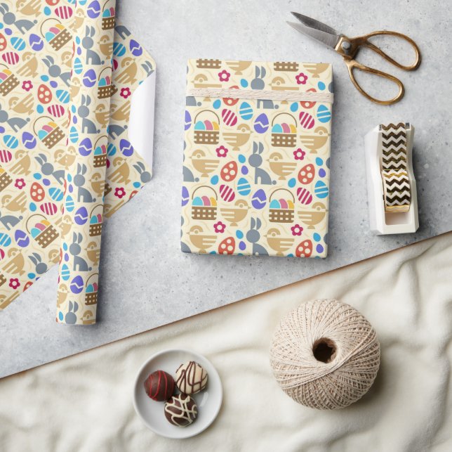 Nordisches Oster-Verpackungspapier Frühling Geschenkpapier (Kunsthandwerk)