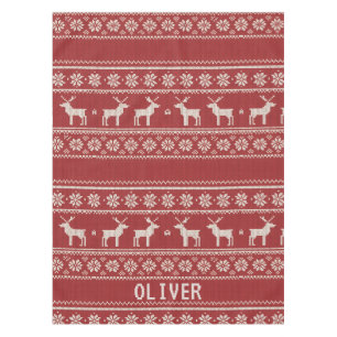 Nordisches Rentier-Weihnachts-Personalisiert Tischdecke