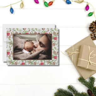 Nordisches skandinavisches Art One Family Foto Wei Feiertagskarte