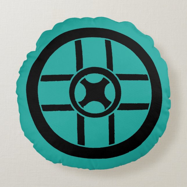 Nordisches Symbol: Rad-Kreuz Rundes Kissen (Vorderseite)