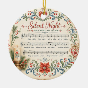 Nordisches Weihnachten Rosemaling Stille Nacht Fot Keramik Ornament