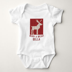 Nordisches Weihnachts-Rentier-Strickmuster persona Baby Strampler
