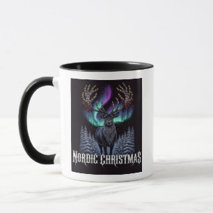 Nordisches Weihnachts-Rentier Weiße Keramik-Tasse  Tasse