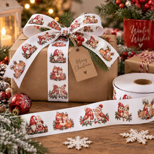 Nordisches Weihnachts-Waldland Skandinavischer Win Ripsband