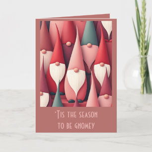 Nordisches Weihnachtschor-Gnome Mid-Century Modern Karte