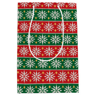 Nordisches Weihnachtsgestrick Mittlere Geschenktüte